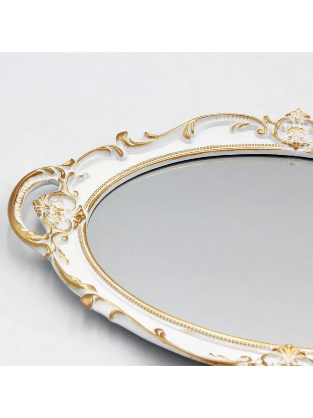 Vintage Oval Decorative Wall Mirror Set - Antique Hanging Mirrors (14.5